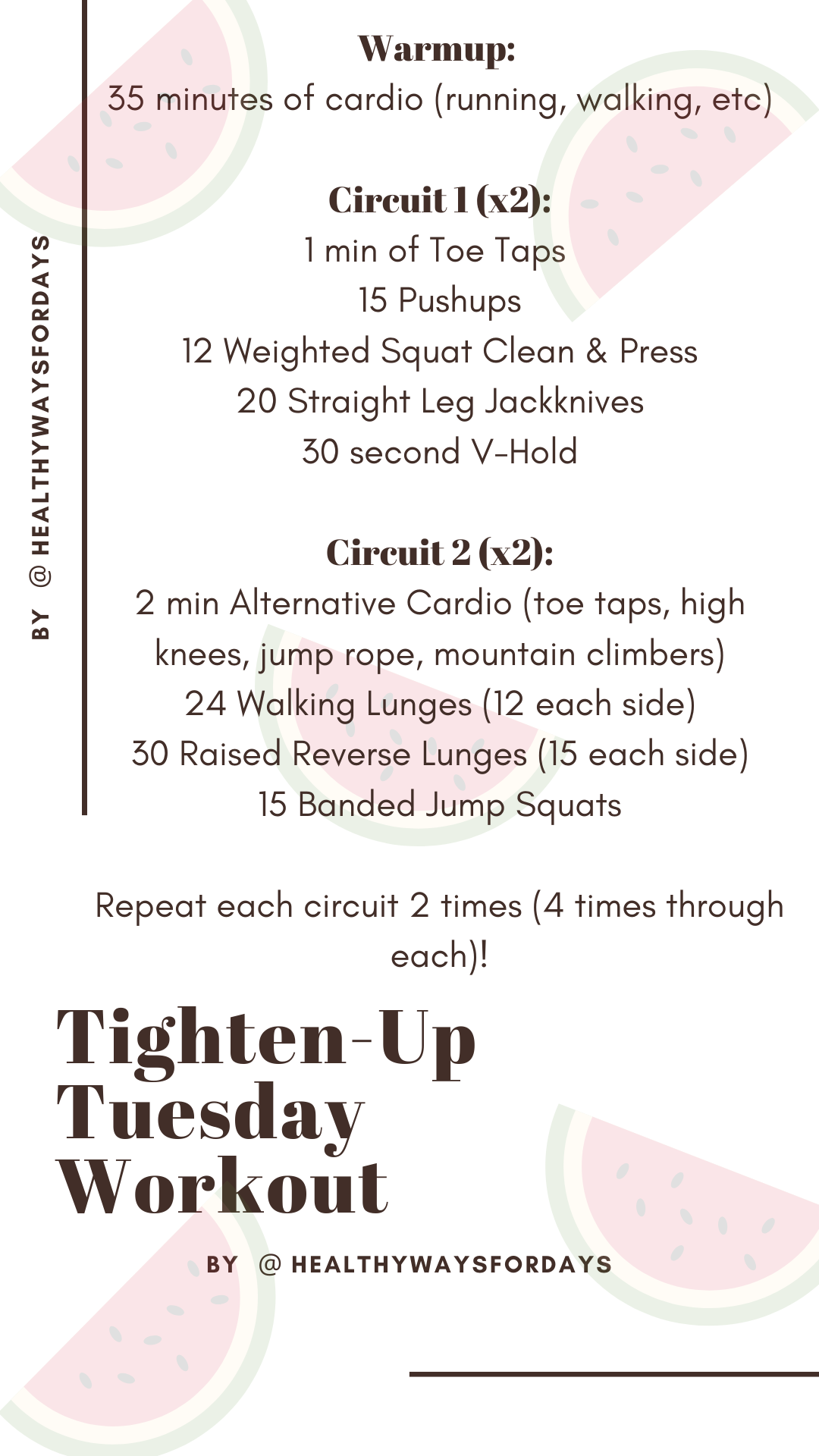 Tuesday Workout Routine A Week Of Workouts – healthywaysfordays